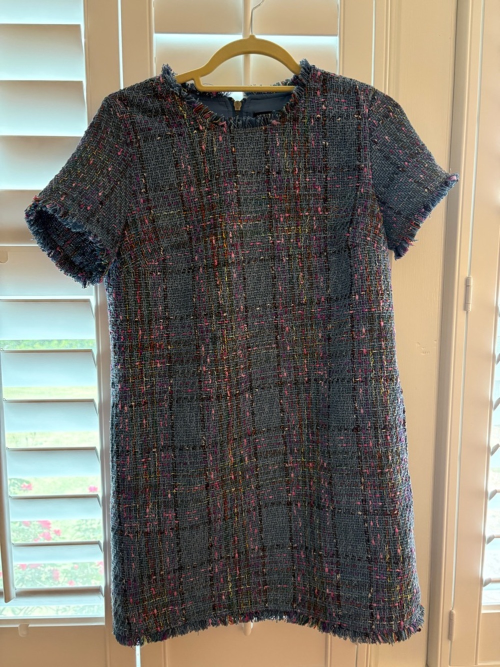 Steve Madden Blue Tweed Mini Dress with Multicolor Flecks